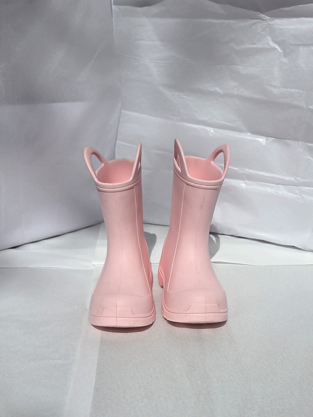 BEARPAW Toddler Light Pink Waterproof Rain Boots w/ Handles